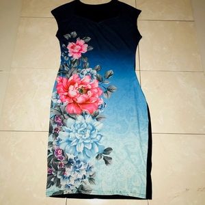Floral blue dress with flowers